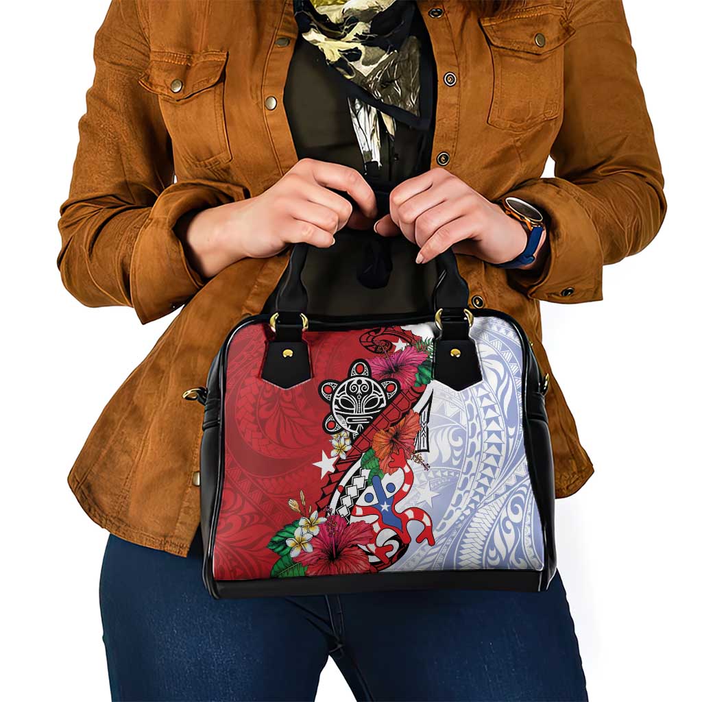 Puerto Rico Boricua Shoulder Handbag Taino - Polynesia Tribal Mix - Wonder Print Shop