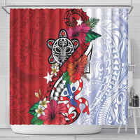 Puerto Rico Boricua Shower Curtain Taino - Polynesia Tribal Mix - Wonder Print Shop