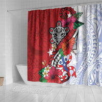 Puerto Rico Boricua Shower Curtain Taino - Polynesia Tribal Mix - Wonder Print Shop