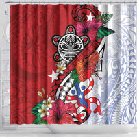 Puerto Rico Boricua Shower Curtain Taino - Polynesia Tribal Mix - Wonder Print Shop