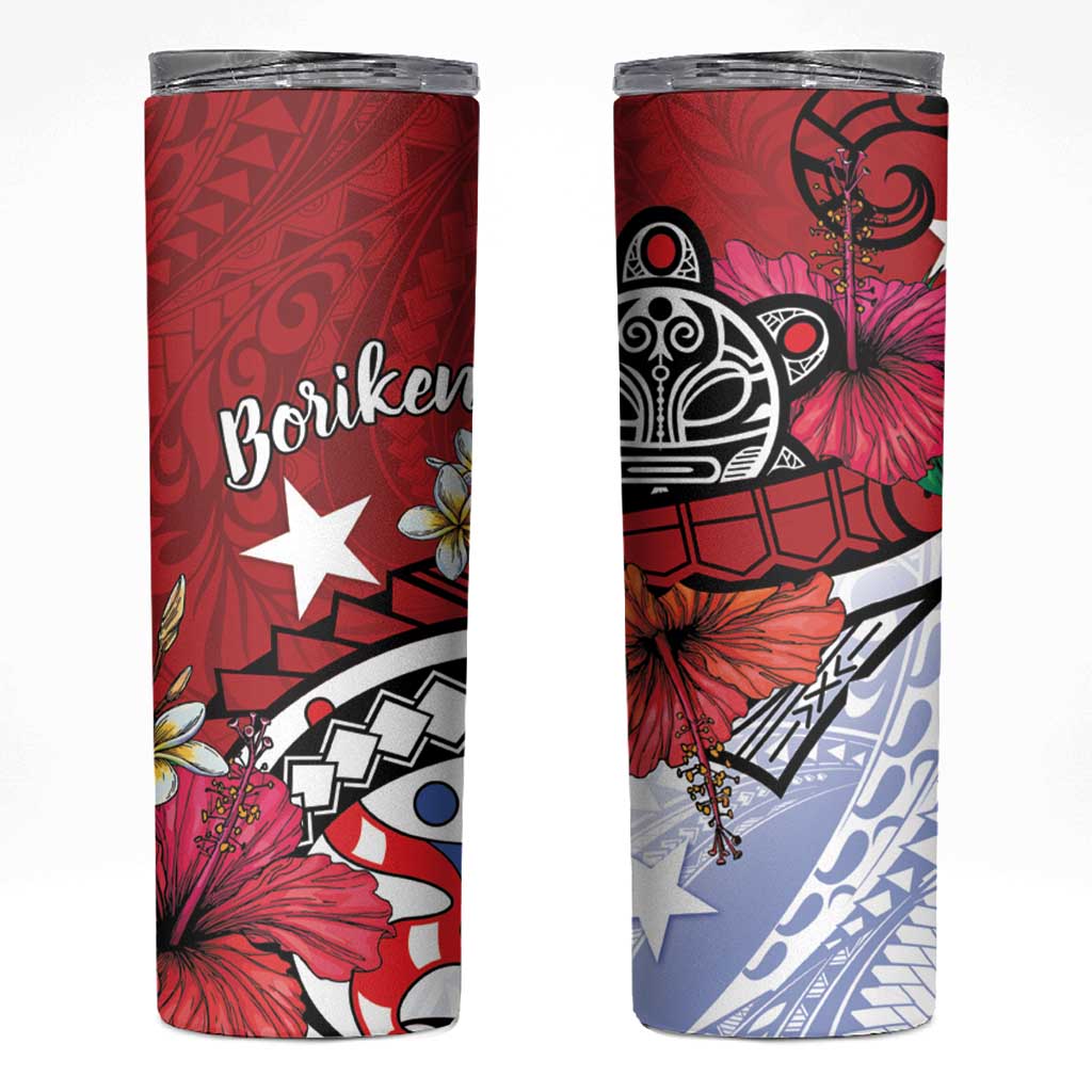 Puerto Rico Boricua Skinny Tumbler Taino - Polynesia Tribal Mix - Wonder Print Shop
