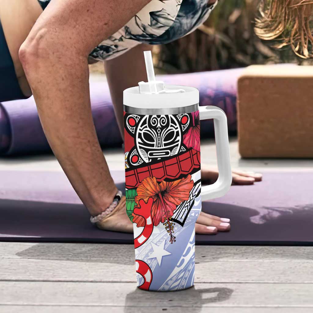 Puerto Rico Boricua Tumbler With Handle Taino - Polynesia Tribal Mix - Wonder Print Shop