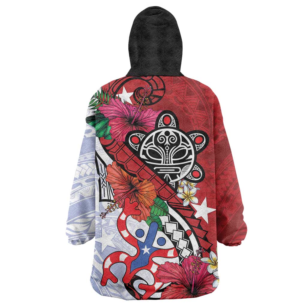 Puerto Rico Boricua Wearable Blanket Hoodie Taino - Polynesia Tribal Mix - Wonder Print Shop
