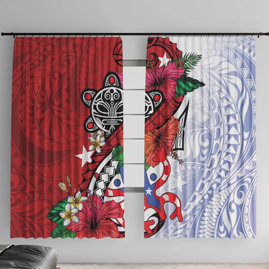Puerto Rico Boricua Window Curtain Taino - Polynesia Tribal Mix - Wonder Print Shop