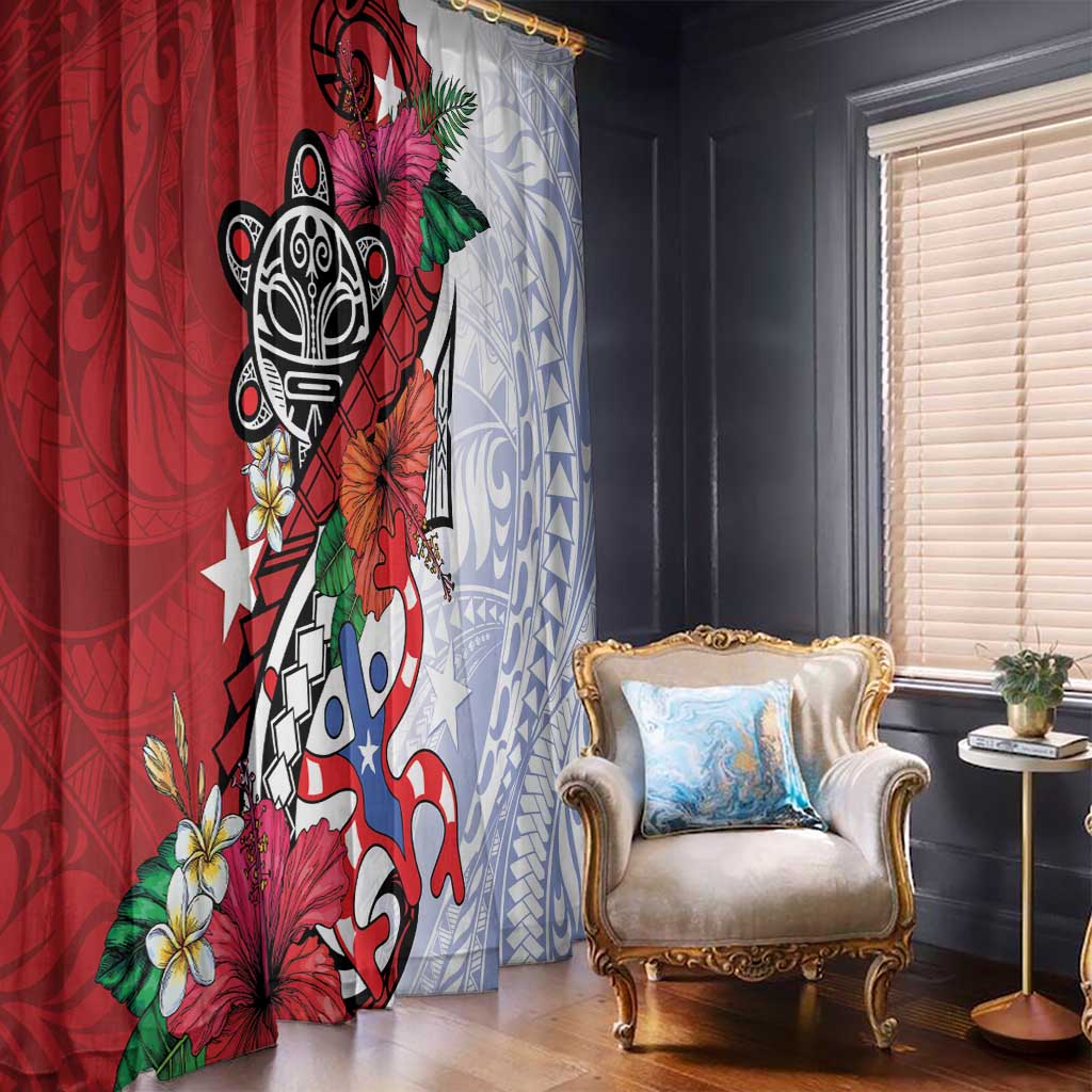 Puerto Rico Boricua Window Curtain Taino - Polynesia Tribal Mix - Wonder Print Shop