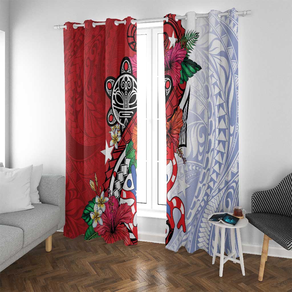 Puerto Rico Boricua Window Curtain Taino - Polynesia Tribal Mix - Wonder Print Shop