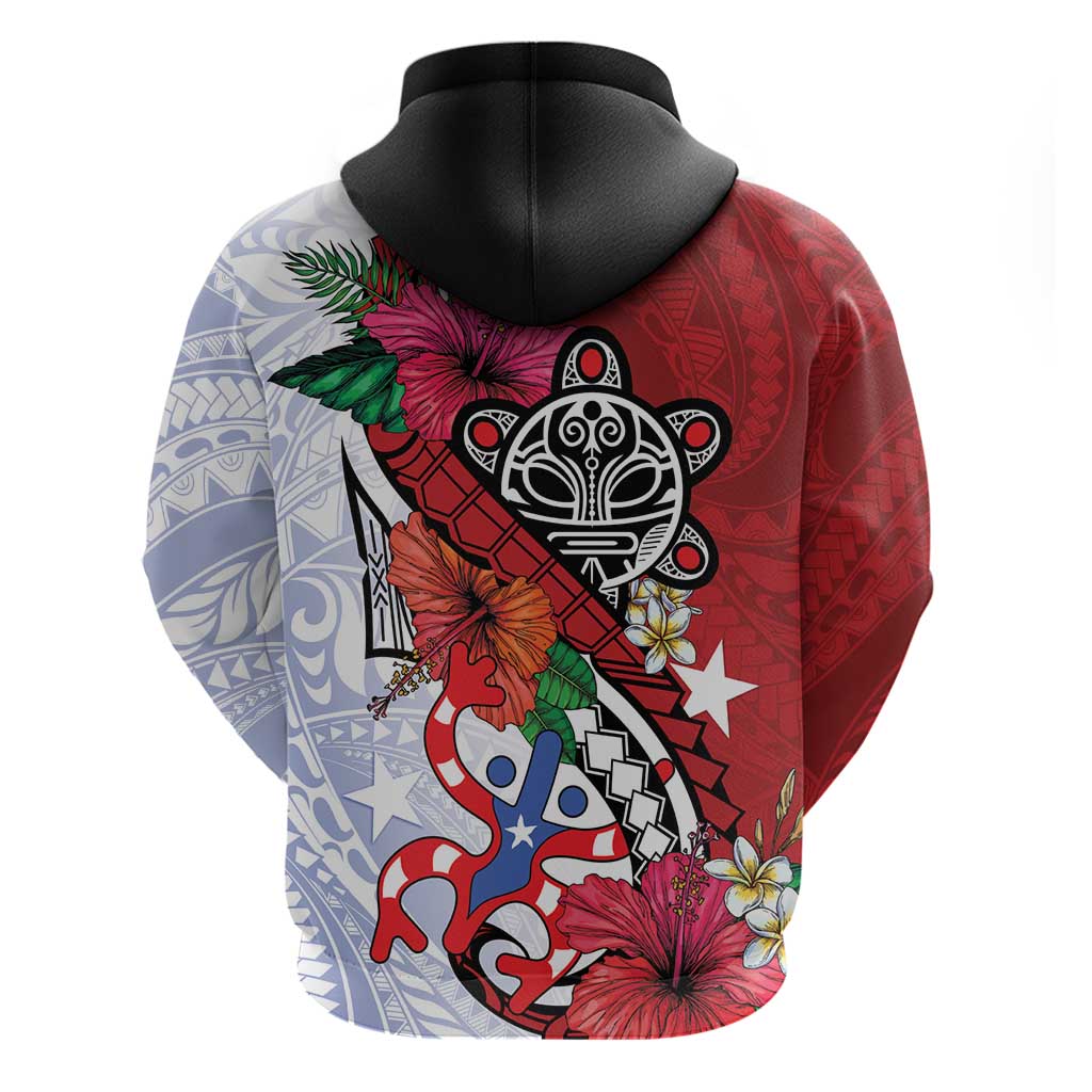 Puerto Rico Boricua Zip Hoodie Taino - Polynesia Tribal Mix - Wonder Print Shop