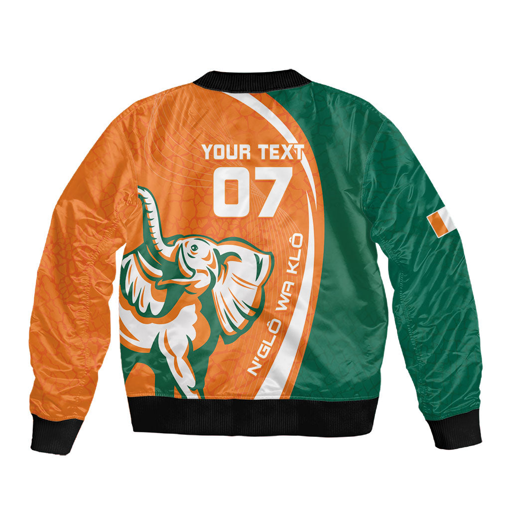 Cote d'Ivoire WC2026 Custom Sleeve Zip Bomber Jacket Making History - GO Elephants