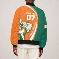 Cote d'Ivoire WC2026 Custom Sleeve Zip Bomber Jacket Making History - GO Elephants