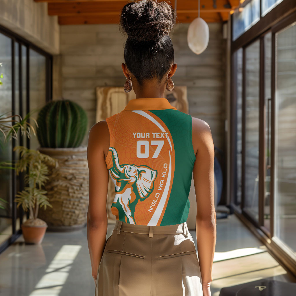 Cote d'Ivoire WC2026 Custom Women Sleeveless Polo Shirt Making History - GO Elephants