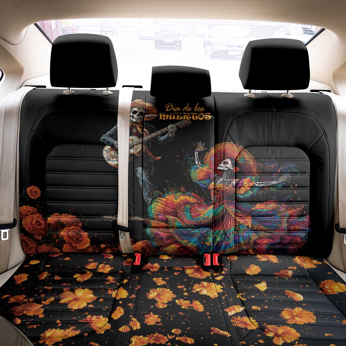 Mexico Dia de los Muertos Back Car Seat Cover La Calavera Catrina LT7 - Wonder Print Shop
