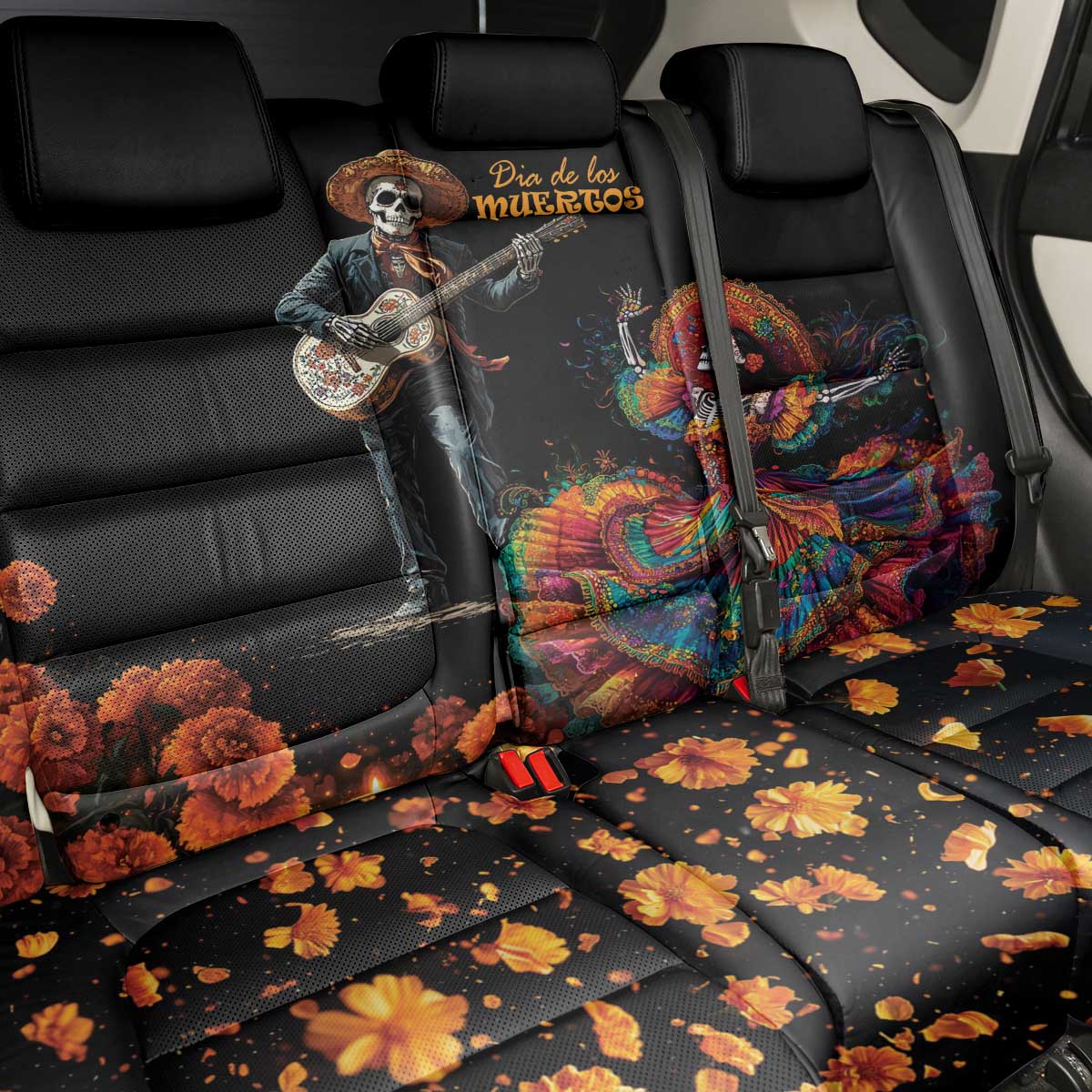 Mexico Dia de los Muertos Back Car Seat Cover La Calavera Catrina LT7 - Wonder Print Shop