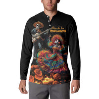 Mexico Dia de los Muertos Button Sweatshirt La Calavera Catrina LT7 - Wonder Print Shop