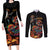 Mexico Dia de los Muertos Couples Matching Long Sleeve Bodycon Dress and Long Sleeve Button Shirt La Calavera Catrina LT7 - Wonder Print Shop