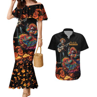 Mexico Dia de los Muertos Couples Matching Mermaid Dress and Hawaiian Shirt La Calavera Catrina LT7 - Wonder Print Shop