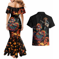 Mexico Dia de los Muertos Couples Matching Mermaid Dress and Hawaiian Shirt La Calavera Catrina LT7 - Wonder Print Shop