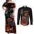 Mexico Dia de los Muertos Couples Matching Off Shoulder Maxi Dress and Long Sleeve Button Shirt La Calavera Catrina LT7 - Wonder Print Shop