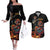 Mexico Dia de los Muertos Couples Matching Off The Shoulder Long Sleeve Dress and Hawaiian Shirt La Calavera Catrina LT7 - Wonder Print Shop