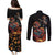 Mexico Dia de los Muertos Couples Matching Puletasi and Long Sleeve Button Shirt La Calavera Catrina LT7 - Wonder Print Shop