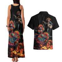 Mexico Dia de los Muertos Couples Matching Tank Maxi Dress and Hawaiian Shirt La Calavera Catrina LT7 - Wonder Print Shop