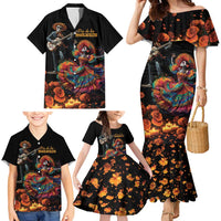 Mexico Dia de los Muertos Family Matching Mermaid Dress and Hawaiian Shirt La Calavera Catrina LT7 - Wonder Print Shop