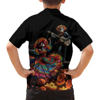 Mexico Dia de los Muertos Family Matching Off Shoulder Maxi Dress and Hawaiian Shirt La Calavera Catrina LT7 - Wonder Print Shop