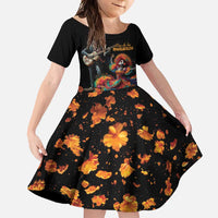 Mexico Dia de los Muertos Family Matching Off Shoulder Maxi Dress and Hawaiian Shirt La Calavera Catrina LT7 - Wonder Print Shop