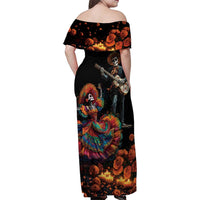 Mexico Dia de los Muertos Family Matching Off Shoulder Maxi Dress and Hawaiian Shirt La Calavera Catrina LT7 - Wonder Print Shop