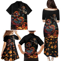 Mexico Dia de los Muertos Family Matching Puletasi and Hawaiian Shirt La Calavera Catrina - Wonder Print Shop