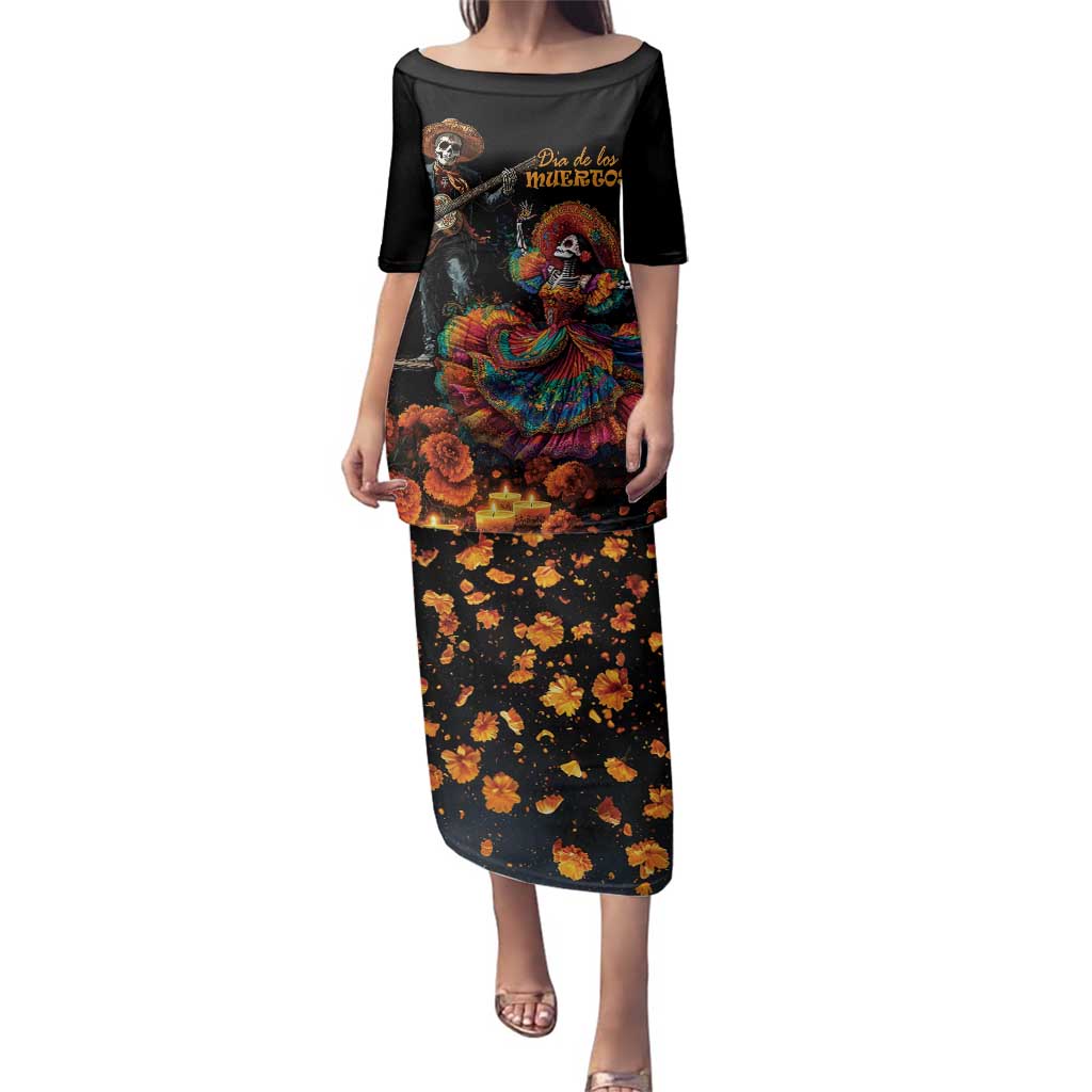 Mexico Dia de los Muertos Family Matching Puletasi and Hawaiian Shirt La Calavera Catrina - Wonder Print Shop
