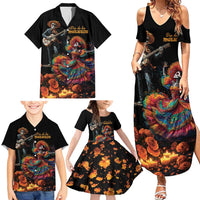 Mexico Dia de los Muertos Family Matching Summer Maxi Dress and Hawaiian Shirt La Calavera Catrina - Wonder Print Shop