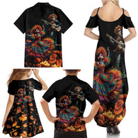 Mexico Dia de los Muertos Family Matching Summer Maxi Dress and Hawaiian Shirt La Calavera Catrina - Wonder Print Shop