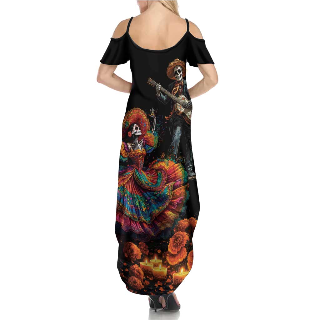 Mexico Dia de los Muertos Family Matching Summer Maxi Dress and Hawaiian Shirt La Calavera Catrina - Wonder Print Shop