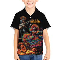 Mexico Dia de los Muertos Family Matching Tank Maxi Dress and Hawaiian Shirt La Calavera Catrina - Wonder Print Shop