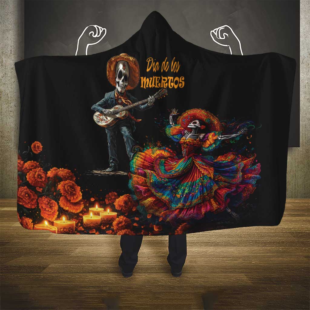 Mexico Dia de los Muertos Hooded Blanket La Calavera Catrina
