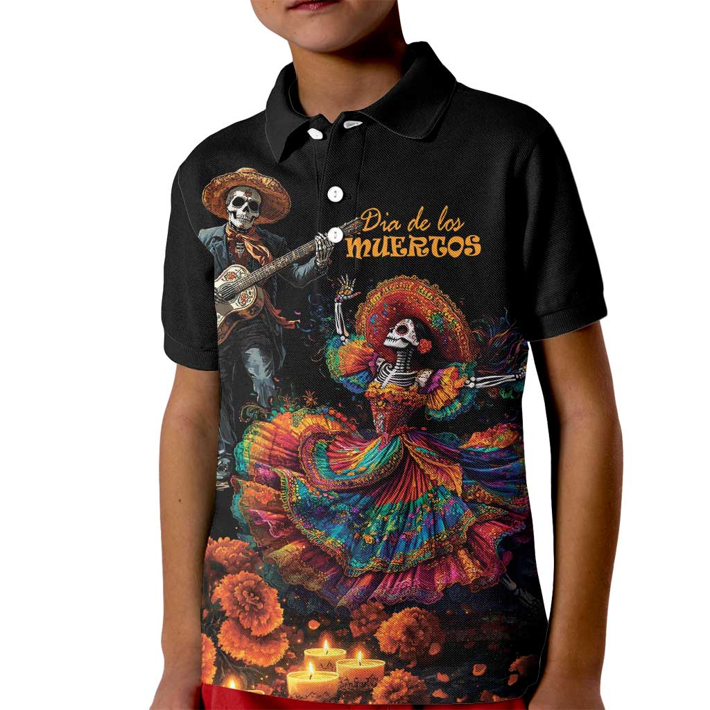 Mexico Dia de los Muertos Kid Polo Shirt La Calavera Catrina - Wonder Print Shop