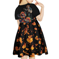 Mexico Dia de los Muertos Kid Short Sleeve Dress La Calavera Catrina - Wonder Print Shop