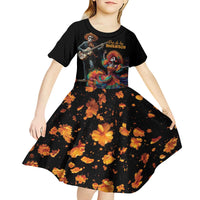 Mexico Dia de los Muertos Kid Short Sleeve Dress La Calavera Catrina - Wonder Print Shop