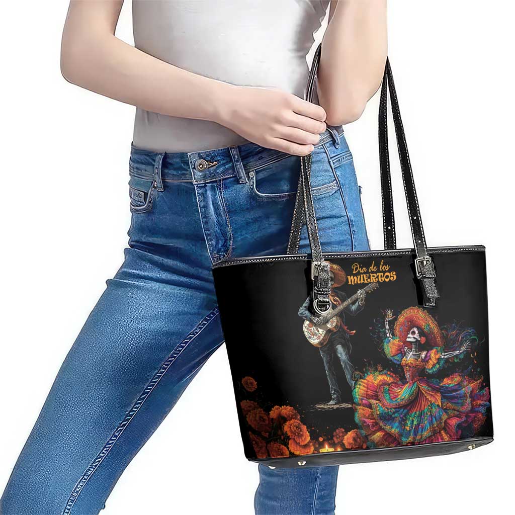 Mexico Dia de los Muertos Leather Tote Bag La Calavera Catrina - Wonder Print Shop
