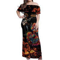 Mexico Dia de los Muertos Off Shoulder Maxi Dress La Calavera Catrina - Wonder Print Shop