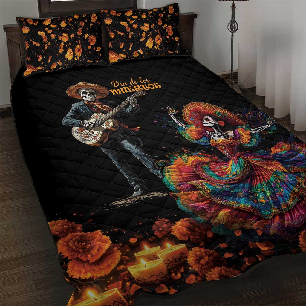 Mexico Dia de los Muertos Quilt Bed Set La Calavera Catrina - Wonder Print Shop