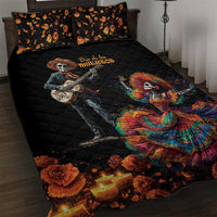 Mexico Dia de los Muertos Quilt Bed Set La Calavera Catrina - Wonder Print Shop