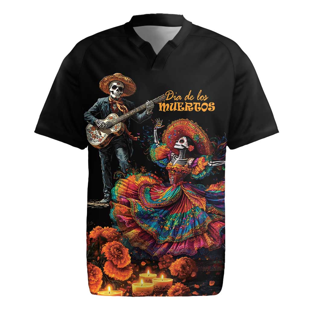 Mexico Dia de los Muertos Rugby Jersey La Calavera Catrina - Wonder Print Shop