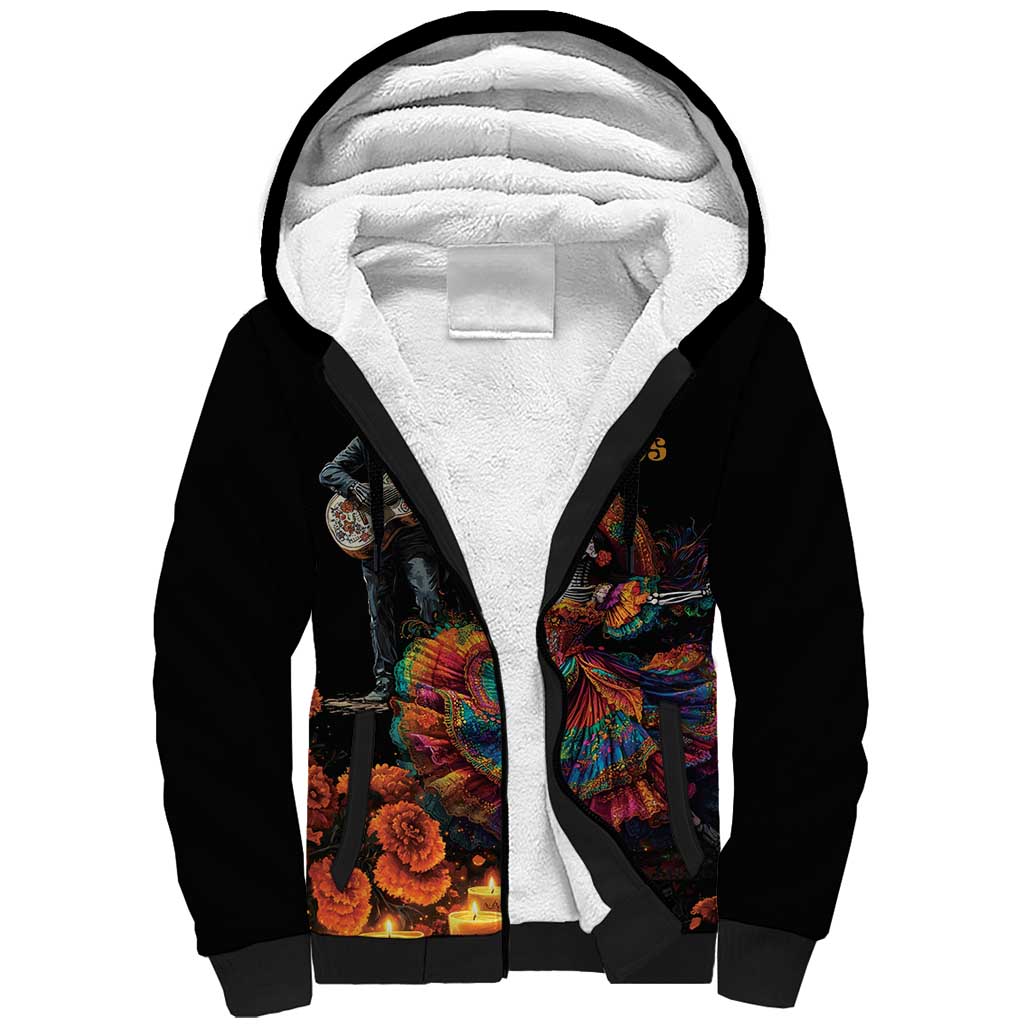 Mexico Dia de los Muertos Sherpa Hoodie La Calavera Catrina - Wonder Print Shop