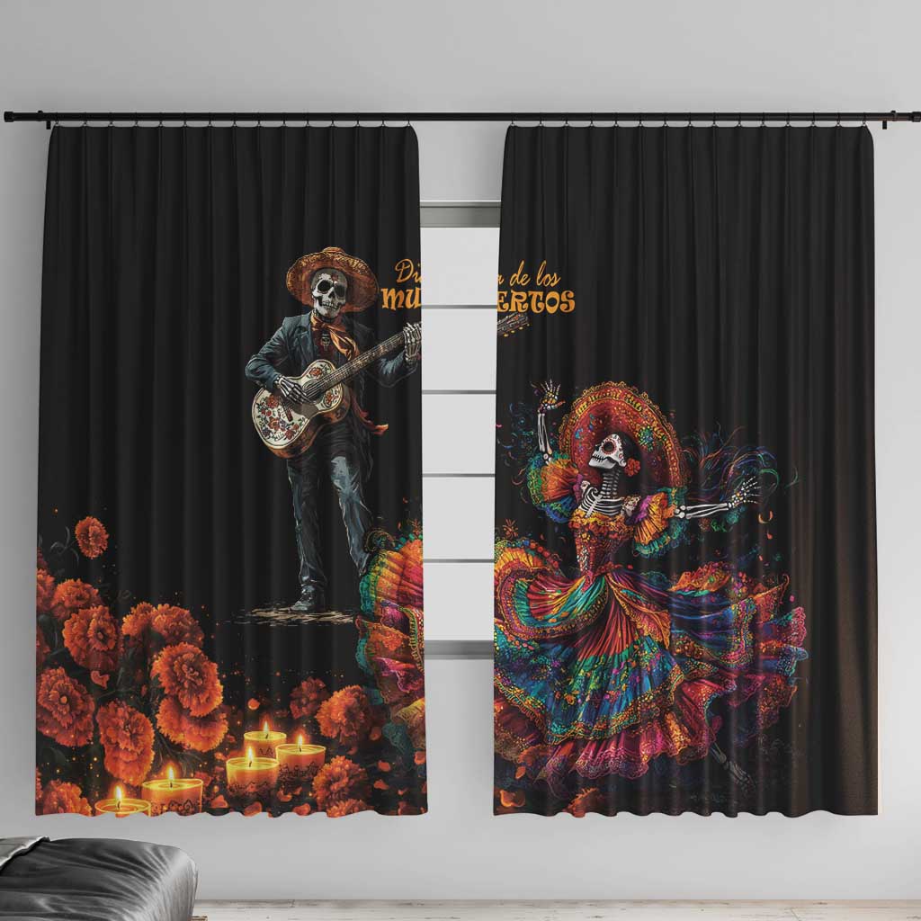 Mexico Dia de los Muertos Window Curtain La Calavera Catrina - Wonder Print Shop