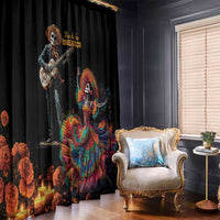 Mexico Dia de los Muertos Window Curtain La Calavera Catrina - Wonder Print Shop