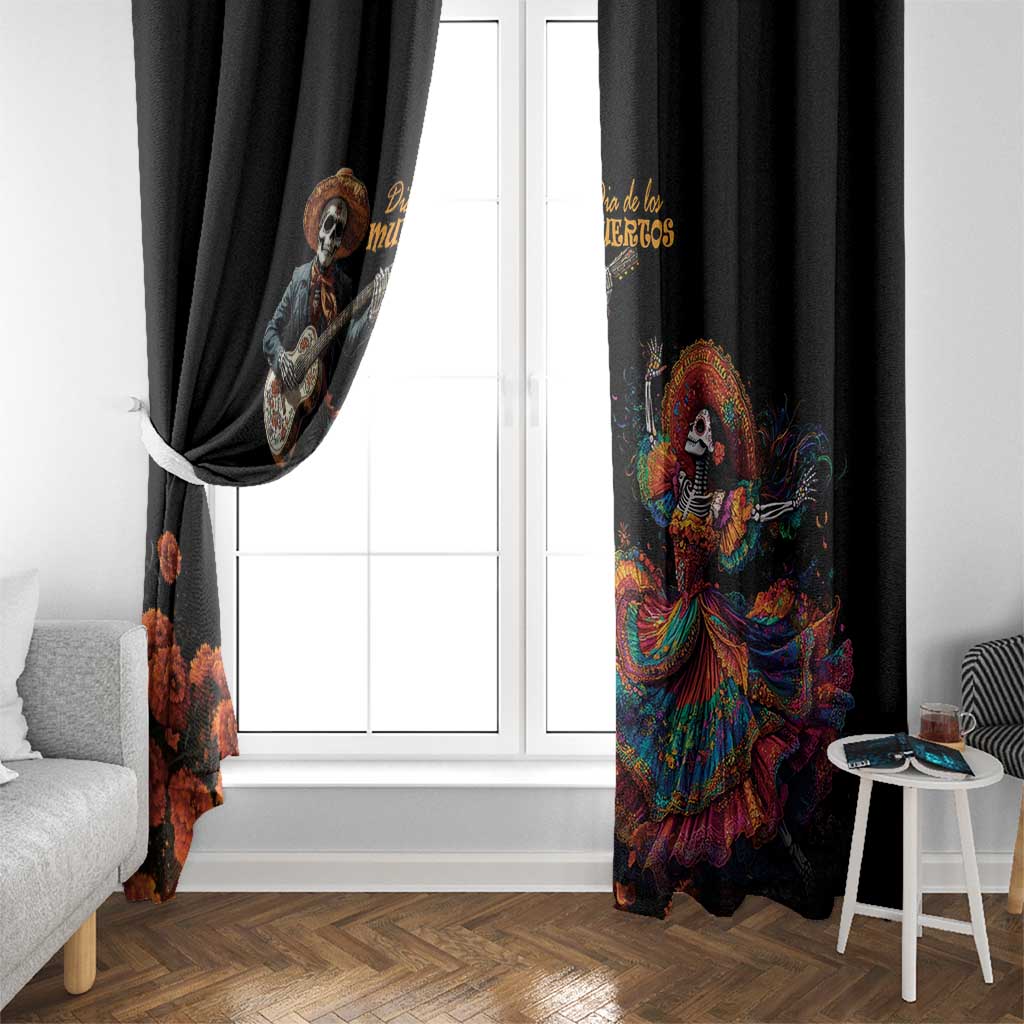 Mexico Dia de los Muertos Window Curtain La Calavera Catrina - Wonder Print Shop