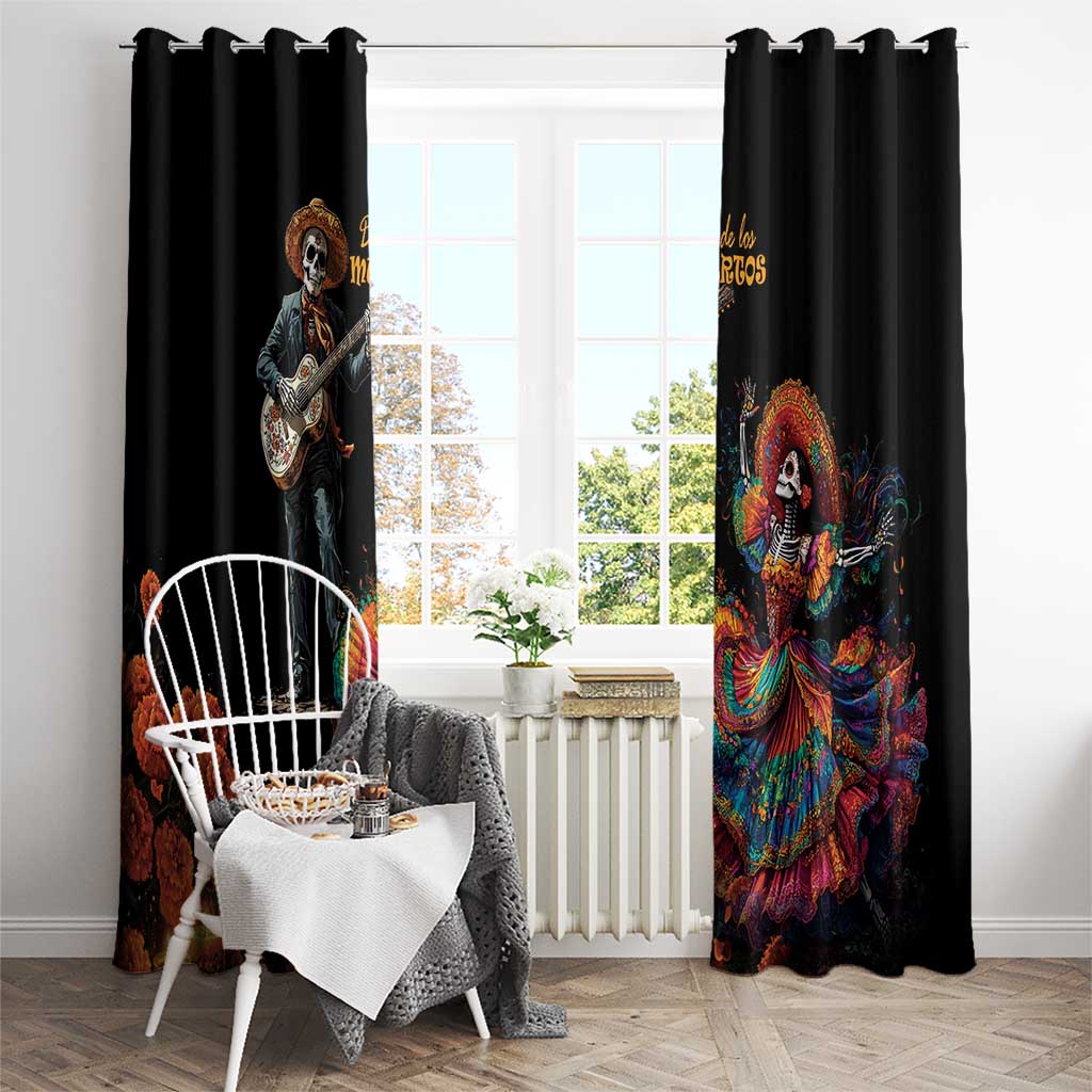 Mexico Dia de los Muertos Window Curtain La Calavera Catrina - Wonder Print Shop