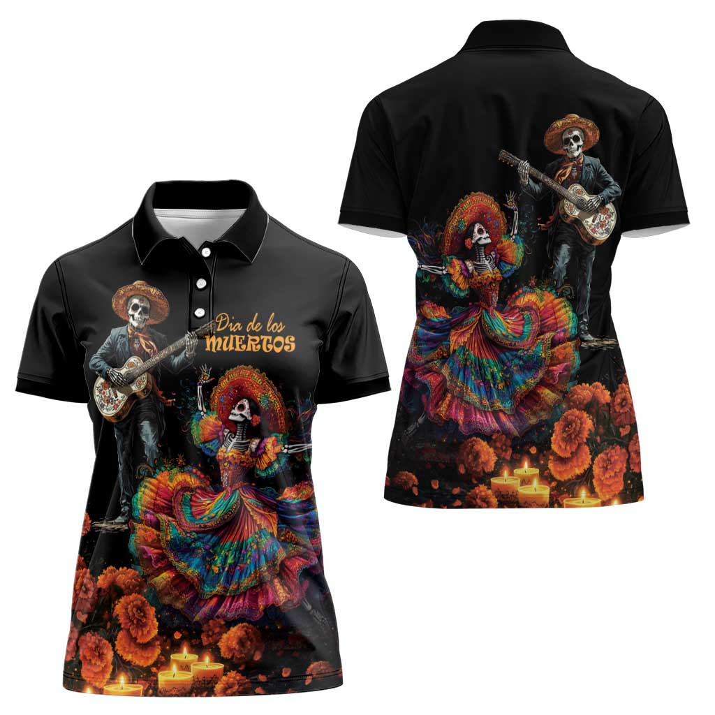Mexico Dia de los Muertos Women Polo Shirt La Calavera Catrina - Wonder Print Shop
