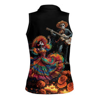 Mexico Dia de los Muertos Women Sleeveless Polo Shirt La Calavera Catrina - Wonder Print Shop
